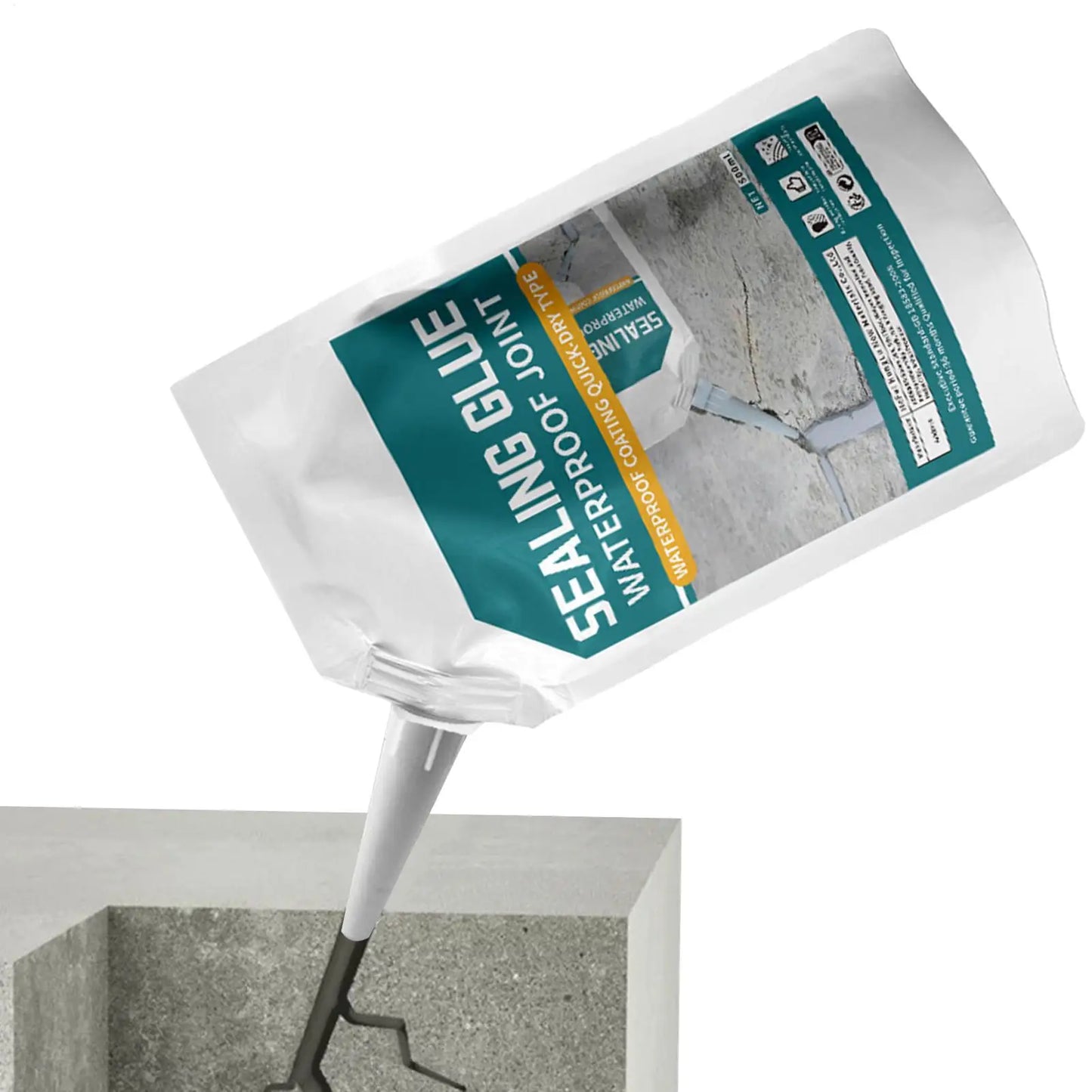 Concrete Crack Sealant 500ml Concrete Repair Patch Quick-Drying Strong Adhesive Leak Preventer for Kitchen Bathroom Garage