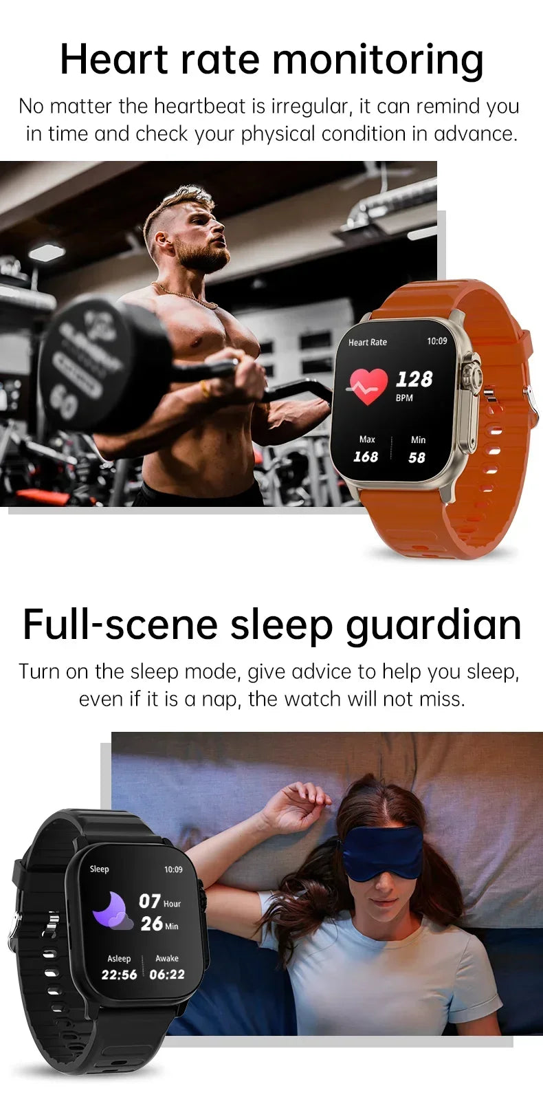 New Watch T10 U2 Smart Watch 49mm 2024 New NFC Men Women GPS Track Bluetooth Call BT Music Games Wireless Charging Smartwatch