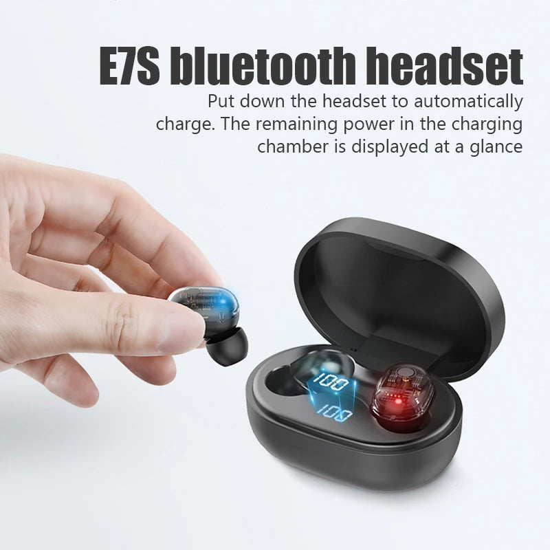 E7S TWS Wireless Headphones Bluetooth Earphones Waterproof Sport Music Stereo Earbuds with Mic Wireless Bluetooth Headset Gaming