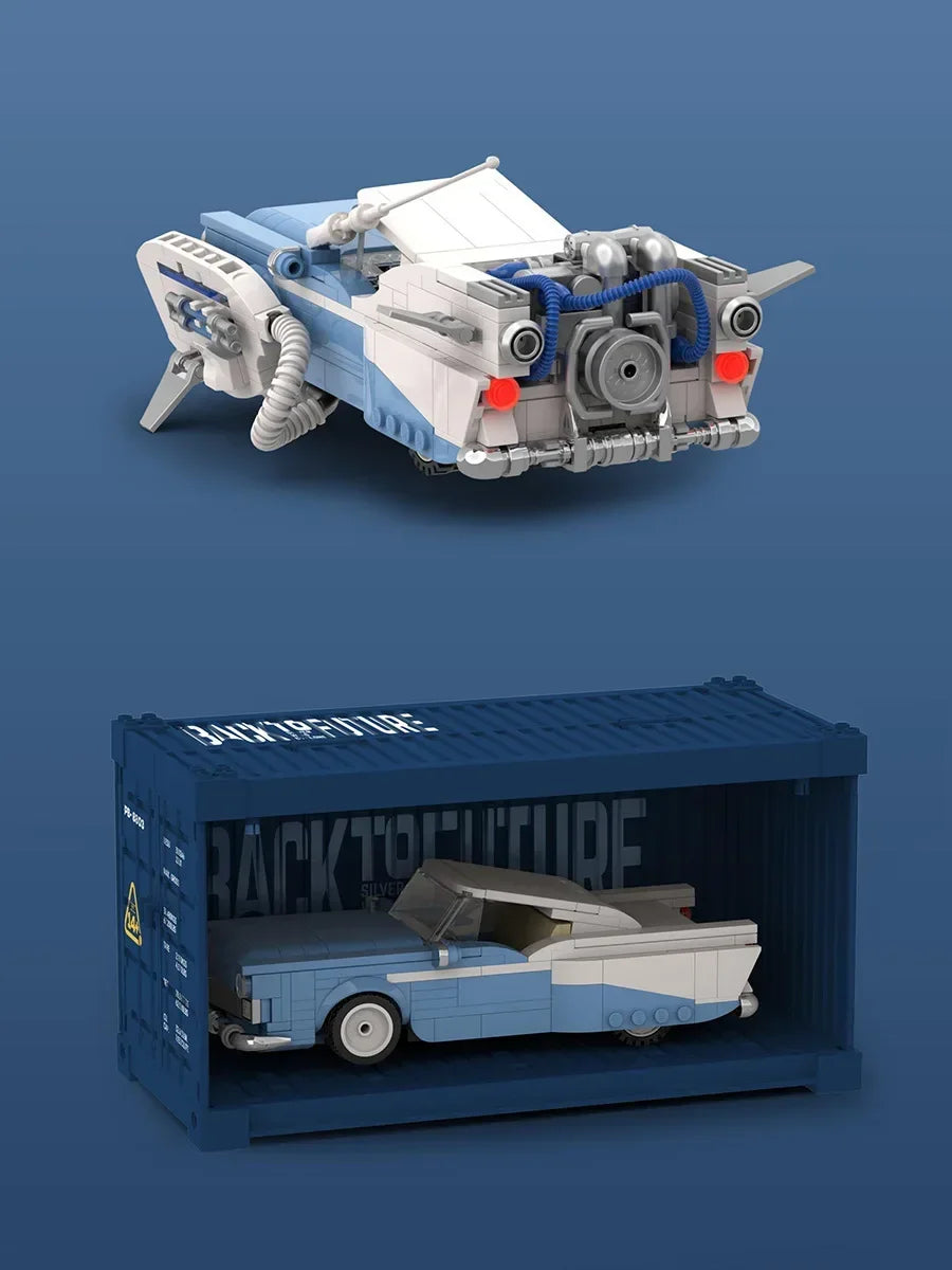 Container Sports Car Back To The Future Series 2 Change Puzzle Building Block Toy Tabletop Decoration Gift With Box