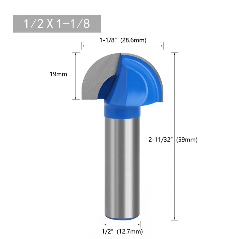 Round Bottom Over Nose Router Bit CNC 6mm Router Bit Set Carbide Ball End Mill 6mm 8mm for Wood Woodworking