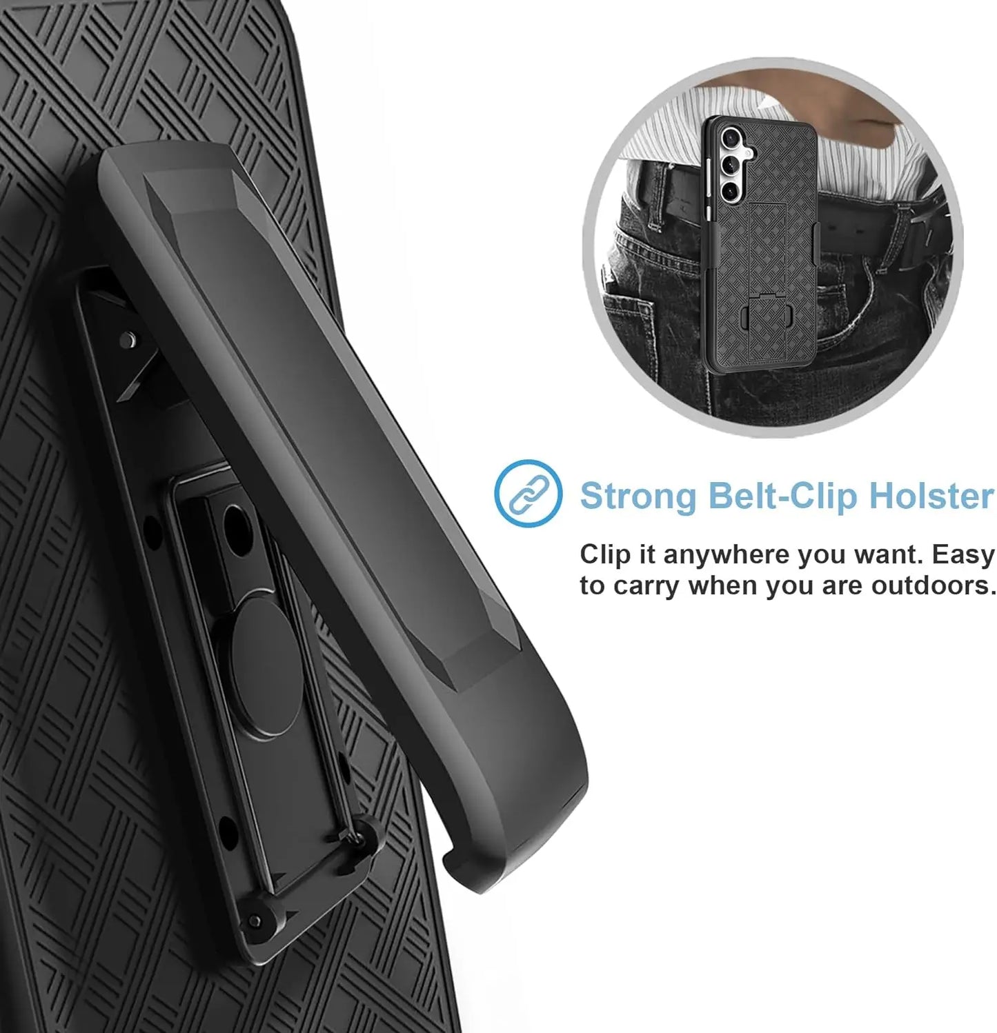 S25 Case Rugged Combo Shockproof Armor Belt Clip Holster Cover for Samsung S24 Ultra S23 S21 S22 Plus Note 20 Stand Swivel Capa