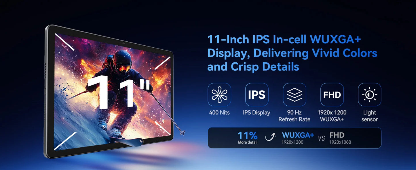 ALLDOCUBE iPlay 60 Pro Tablet 11-inch 90Hz Display 6GB+6GB RAM 128GB ROM Android 14 Helio G99 Octa Core 7000mAh 4G LTE&Wi-Fi