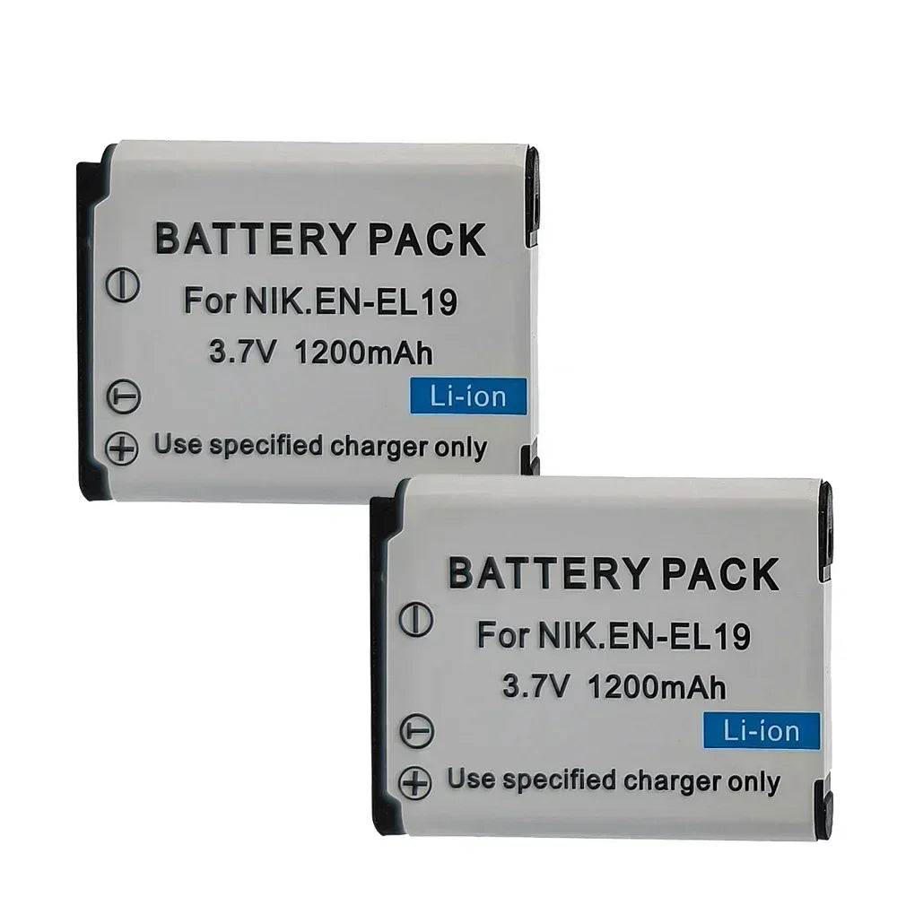EN-EL19 ENEL19 EN EL19 Camera Battery+LED Dual Charger for Nikon Coolpix S6600 S6900 S2600 S3100 S4100 S5200 S6400 W150 Battery