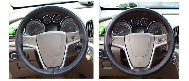 DIY Soft Fiber Leather Steering Wheel Covers Universal braid Car steering-wheel With Needles And Thread Interior accessories