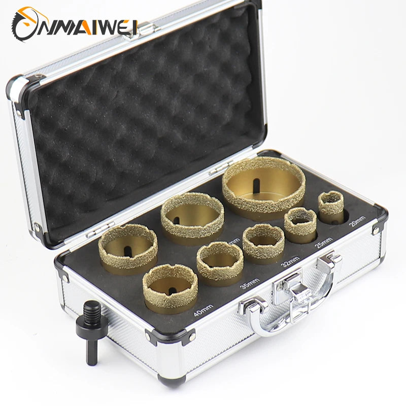 M14 Diamond Core Bit Set For Stone Granite Glass Marble Angle Grinder Bit Porcelain Tiles Crowns Set Matel Crowns 9PCS