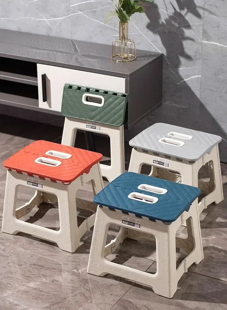 2024 Hot Netflix Thickened Folding Stool Mini Portable Outdoor Picnic Camping Chair Portable Bench Train Mat Stool Gifts