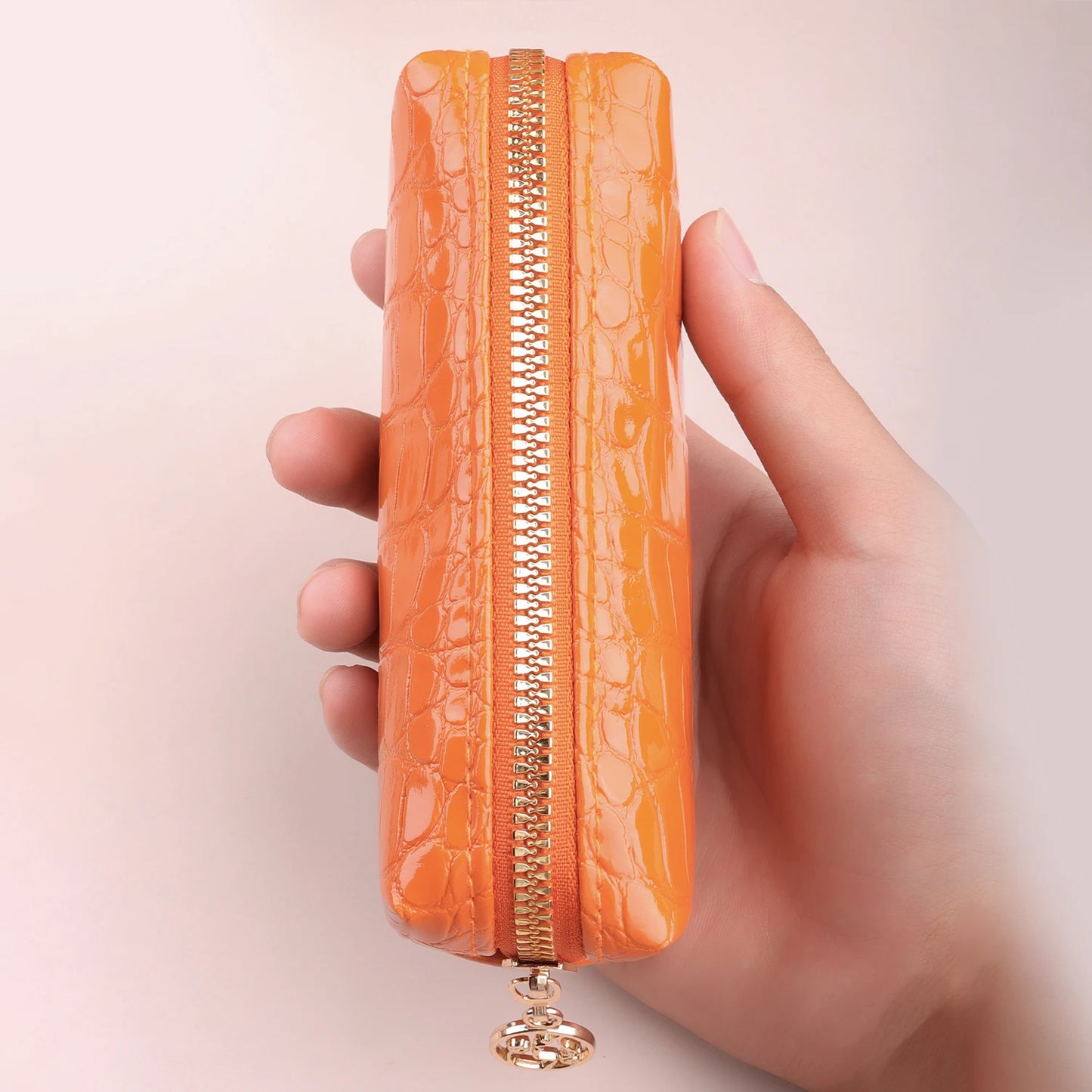 10 mini transparent handle brushes+crocodile patterned bag makeup brush Travel portable Makeup Tool Professional with bag