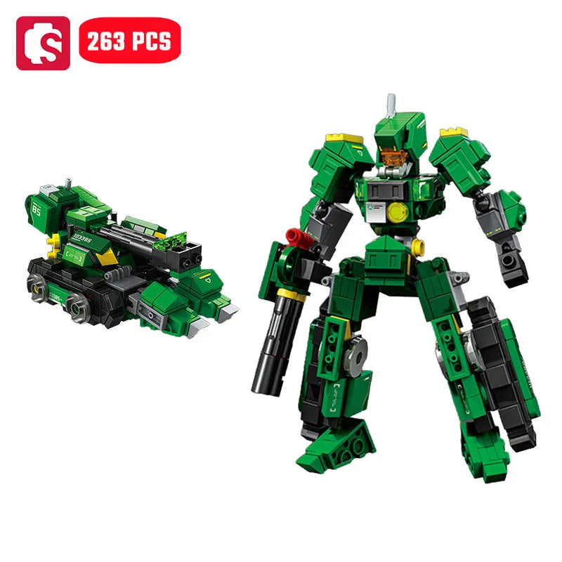 SEMBO Transforming Mech Assemblage Building Block MOC Robot Model Bricks Car Construction Set Kids Toys for Boys Birthday Gifts