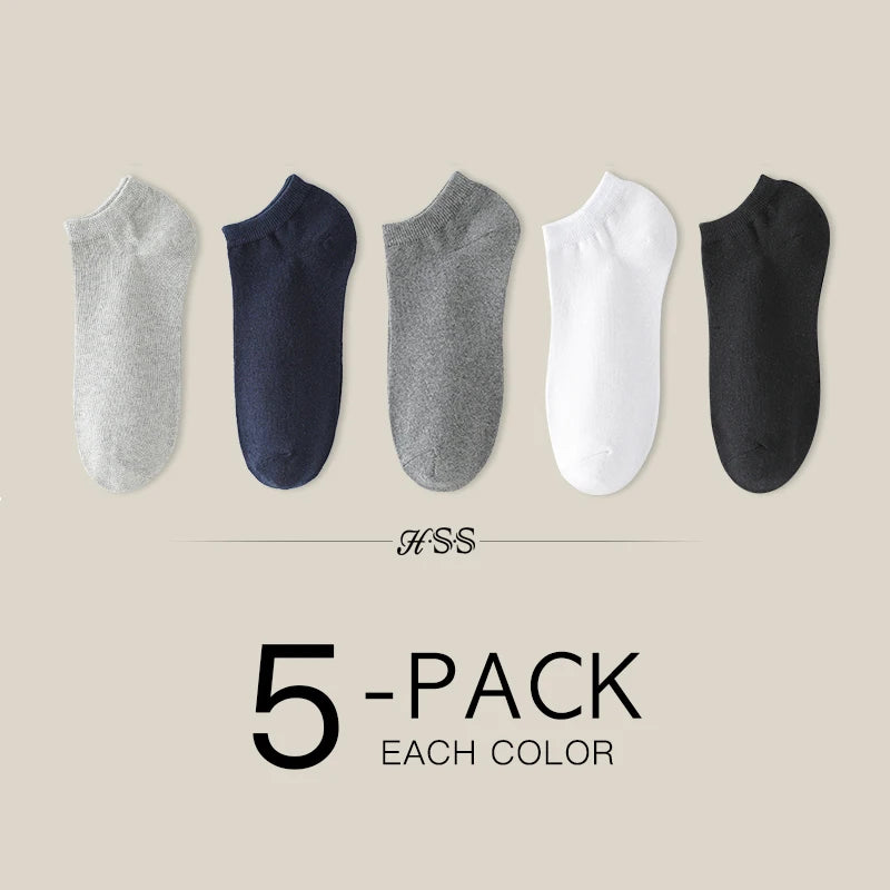 HSS 10Pairs Men‘s Socks Cotton Casual Business Middle Black Breathable Male Crew Socks Summer Winter Dress Gifts Socks Size38-45