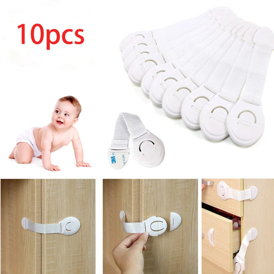 10pcs Child Safety Cabinet Lock Baby Safety Protector Multifunctional Drawer Door Cabinet Lock Plastic Door Lock