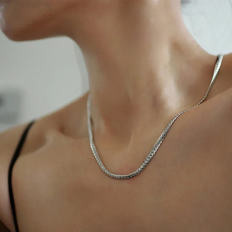 3-8MM Width Stainless Steel Chain Necklace For Men Women Gold Color High Quality Waterproof Choker Hip Hop Jewelry Gift