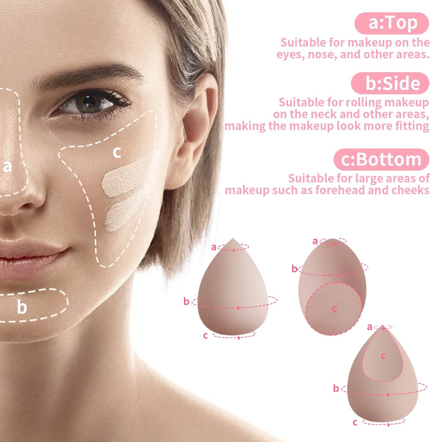 20 makeup brushes+3 round powder puffs+3 triangular powder puffs+3 beauty eggs+3 finger powder puffs+3 mini beauty eggs+1 washin