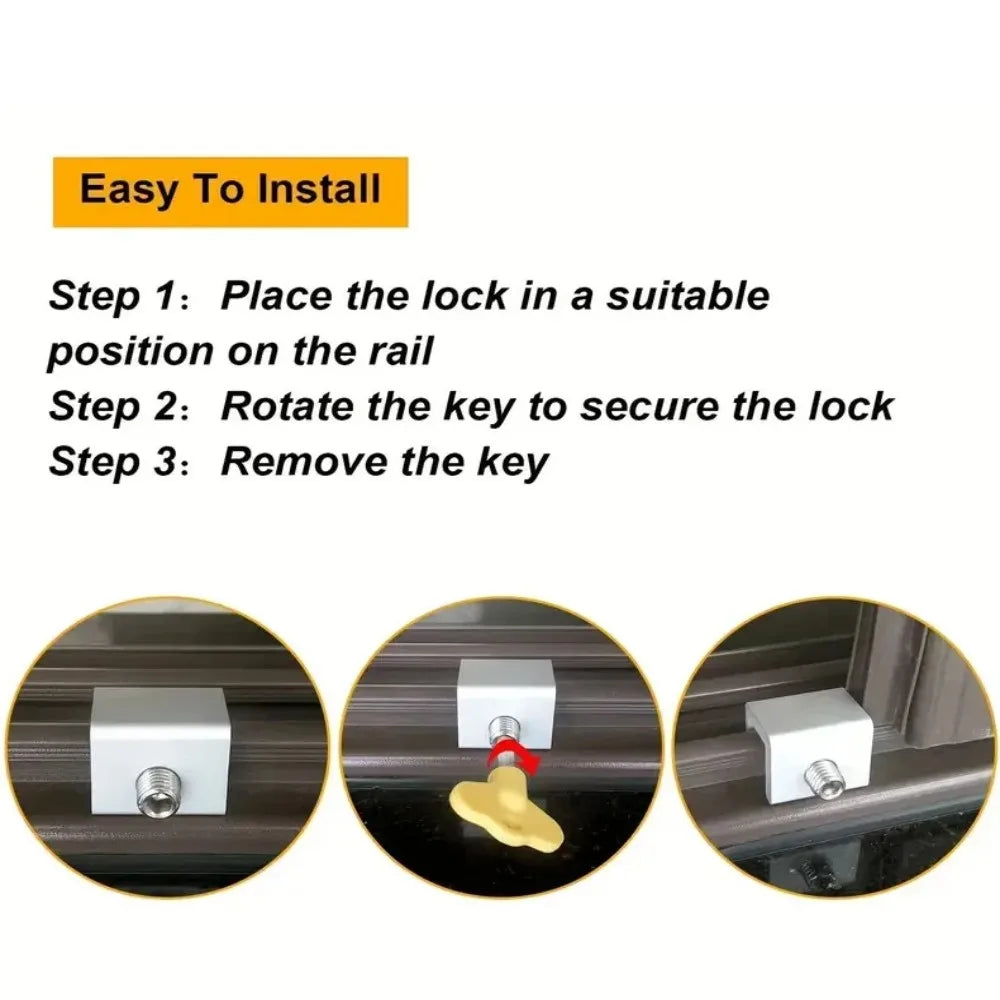 Useful Aluminum Alloy Sliding Window Locks Safety Unisex Protection Anti-Theft Limit Device Adjustable Window Safety Lock