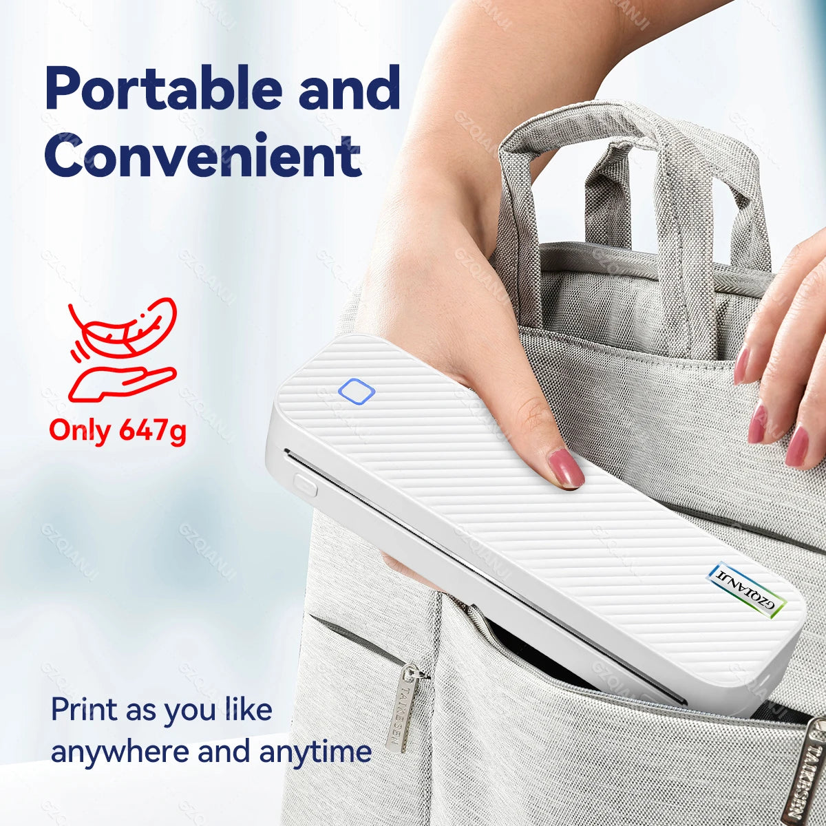 Mini Thermal Printer Bluetooth Portable Wireless A4 Maker with Paper Case for Mobile World PDF Picture Print Home Office USE