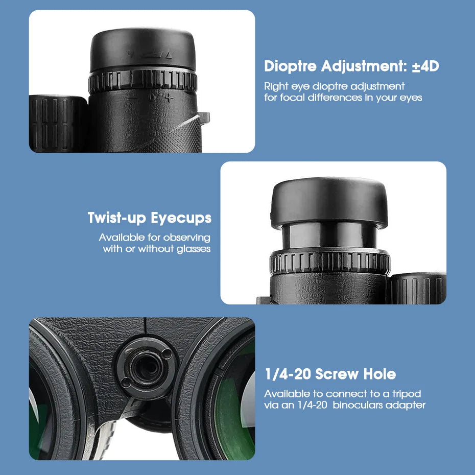 SVBONY SA202 Binoculars,10x42 Binoculars for Adults,Compact FMC Lens,Binoculars with Neck Strap Carrying Bag for Hiking Birding