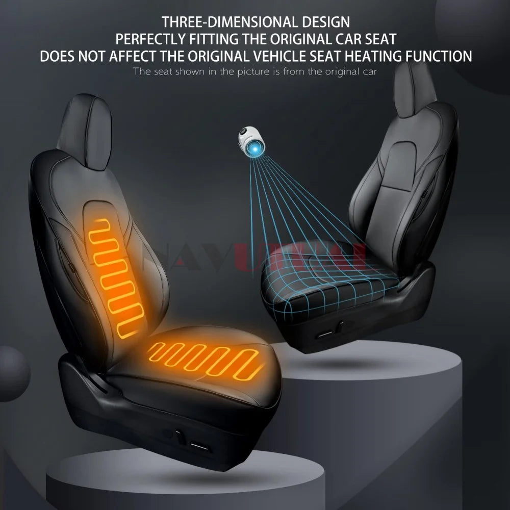 Seat Covers for Tesla Model Y 3 Seat Covers 2023-2020 Black seat Covers Interior Cover Nappa Leather Car Seat Accessories Black