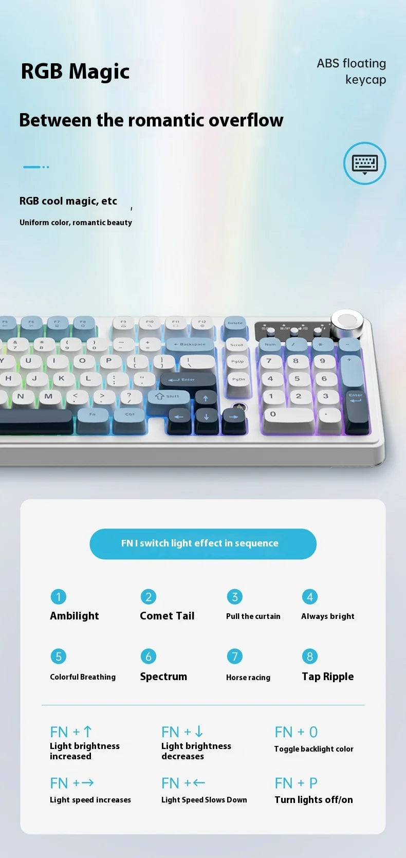 Ajazz Af98 Wireless Bluetooth Three-Mode Keyboard E-Sports Game Special Mechanical Touch Typing Office Computer Wired Keyboard