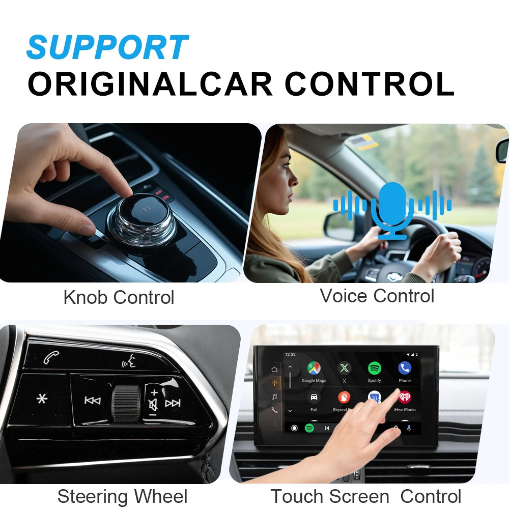 Acodo 2025 New Mini Dual interface Wireless Adapter Carplay/Android auto 2in1 function USB/Type-C convenience wired to wireless