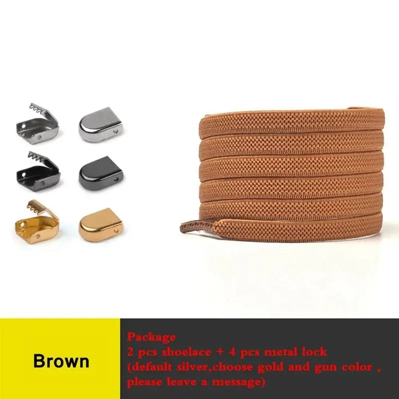 Elastic Flat Shoelaces No Tie Shoe Laces Outdoor Leisure Sneakers Quick Safety Flat Shoe Lace Kids and Adult Unisex Lazy Laces