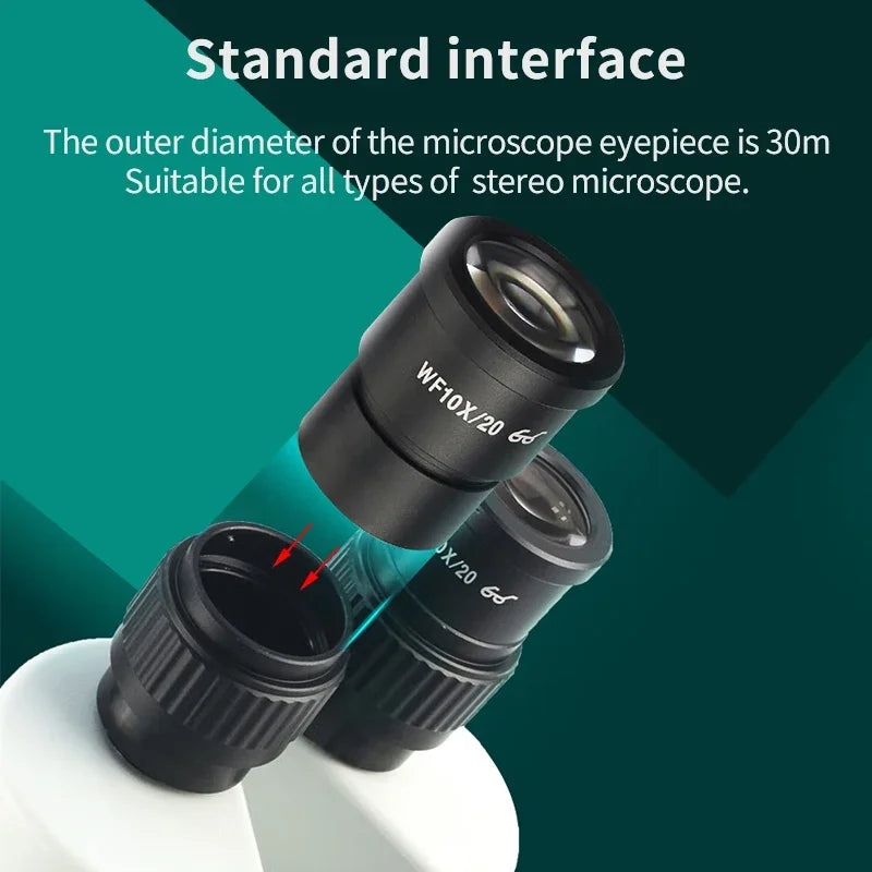 WF10X WF15X WF20X High eye point wide-angle  eyepiece for binocular triocular stereo microscope 30MM mounting interface