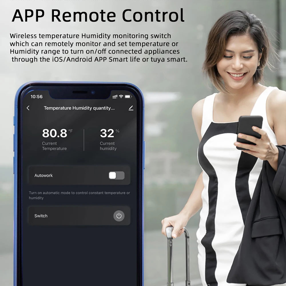 Tuya WiFi Switch 16A 3000W Wireless Control with Power Consumption Monitoring Temperature and Humidity Thermostat Alexa