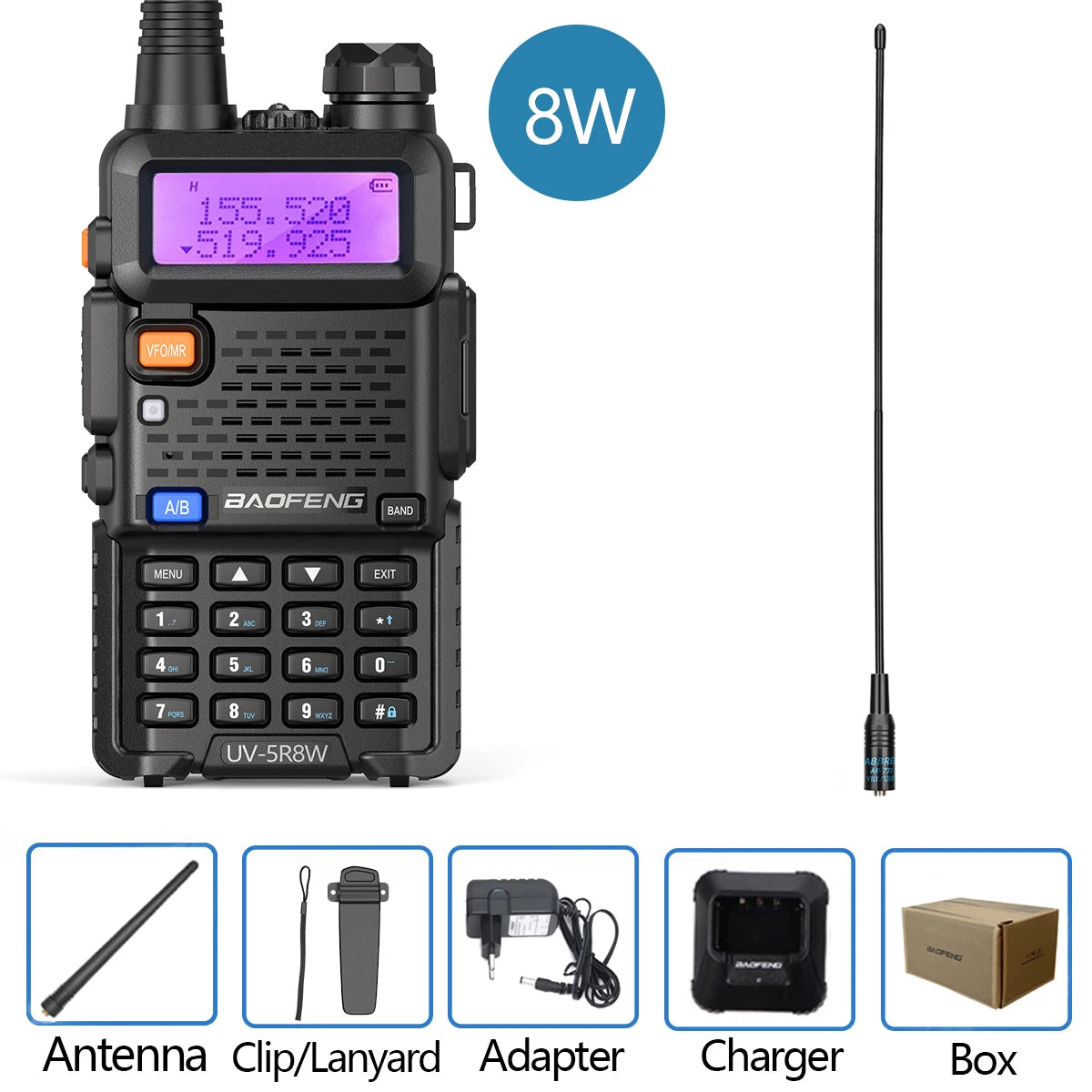 Baofeng Walkie Talkie UV 5R 5W 8W Dual Band Ham Two Way Radio Vhf Uhf FM Radio Handheld Transceiver Hunting 16KM