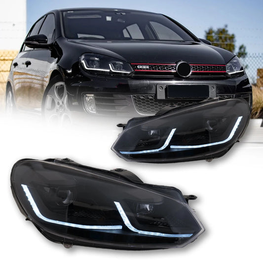 Car Lights For Volkswagen Golf 6 Headlight MK6 2009-2012 LED Front Lamps DRL Turn Signals Car Accessories