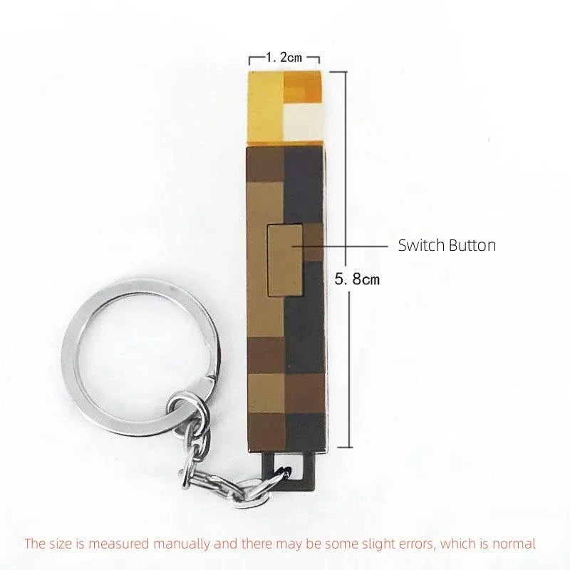 Minecraft Gaming Theme Surrounding Torch LED Light USB Rechargeable Mini Torch Keychain Backpack Pendant Children Gifts