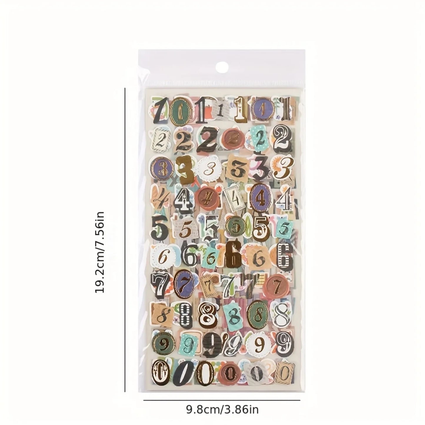 6sheets/lot English Alphabet Number Retro Sticker Album Diary Decoration DIY Decorative Stickers Handmade Stickers Scrapbooking