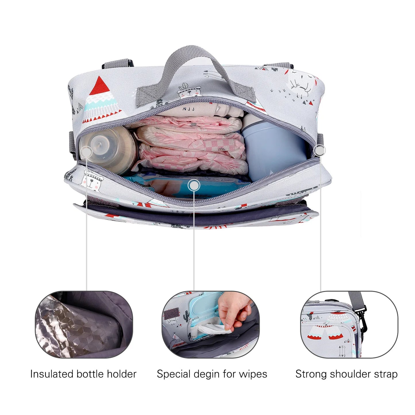 Waterproof Baby Mummy Bags Fashion Prints WetDry for Disposable Reusable Maternity Diaper Bag Double Handle Wetbags