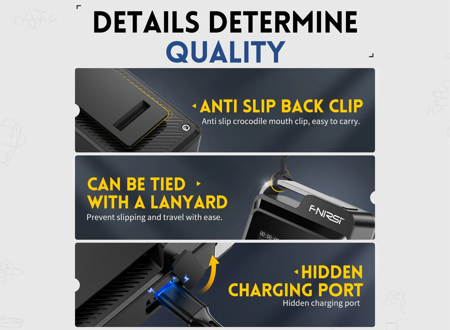 FNIRSI GC-02 Geiger Counter Nuclear Radiation Detector Personal Dosimeter X-ray γ-ray Radioactivity Tester Marble Detector