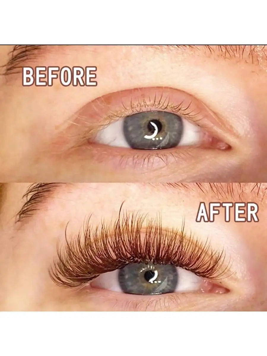 CoMango Dark Brown Easy fan Eyelash Extension C/D Curl Mix 8-14mm Individual Ombre Eyelash Lashes High Quality Colorful Blooming