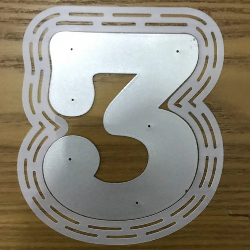 2pcs Big Size 0-9 Numbers Cutting Dies And Plastic Stencils Set For DIY Scrapbooking Album Card Making Decoration Paper Craft