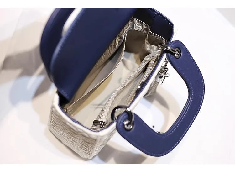 2024 New Fashion and Popular Handheld Square Bag with Contrast Color Women's Beautiful and Luxury Shoulder Bag with Decoration