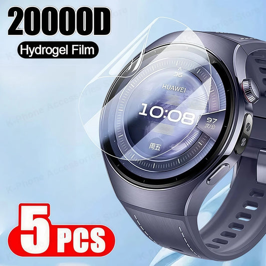 5PCS For Huawei Watch 5 Hydrogel Film Soft HD Clear Anti-scratch Full Smartwatch Screen Protector For Huawei Watch 5 46mm 42mm
