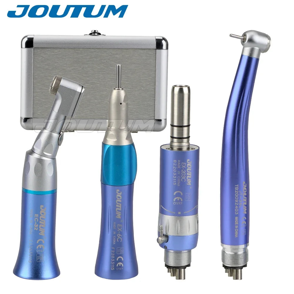 Dental High & Low Speed Handpiece Kit Straight Contra Angle Single Water Spary Air Turbine 4 Hole 2 Hole Pink Color Lab