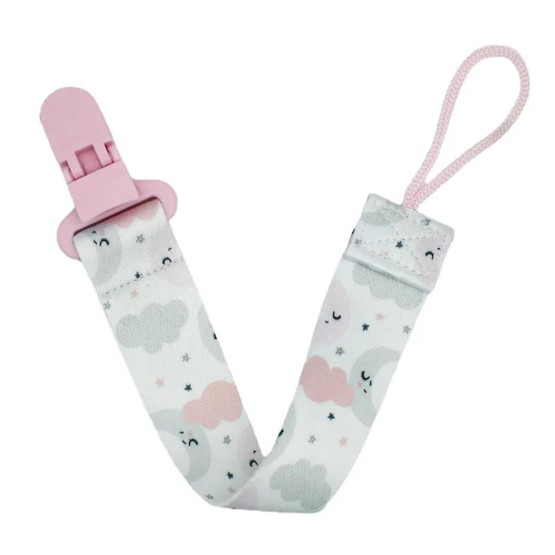 Cartoon Fixed Button Baby Pacifier Clip Chain Ribbon Dummy Soother Holder Chain Anti-drop Buckle Strap for Pacifier Baby Feeding