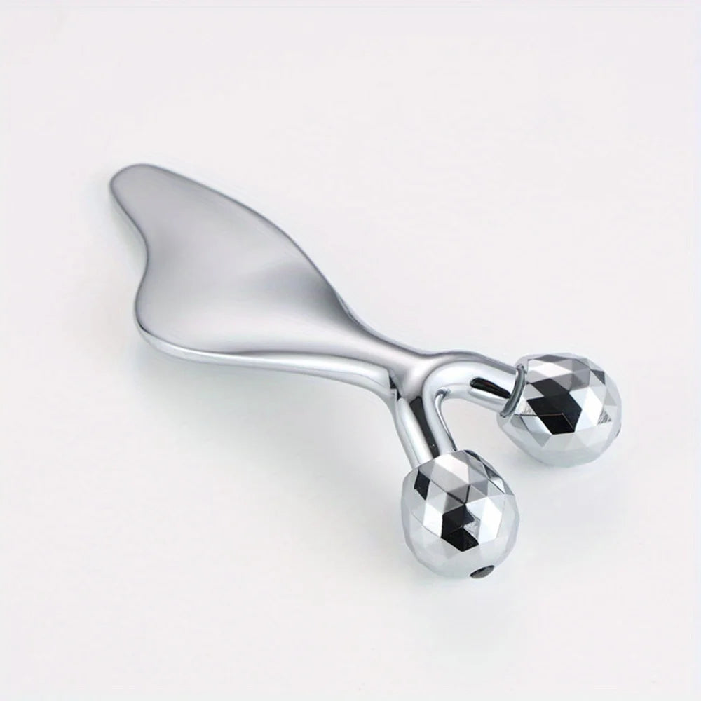 2 IN 1 3D Facial Massager & Gua Sha Massage Tool Cold Roller For Face Eyes Chin Lift Tightening Skin Tool Sculpting Beauty Tools