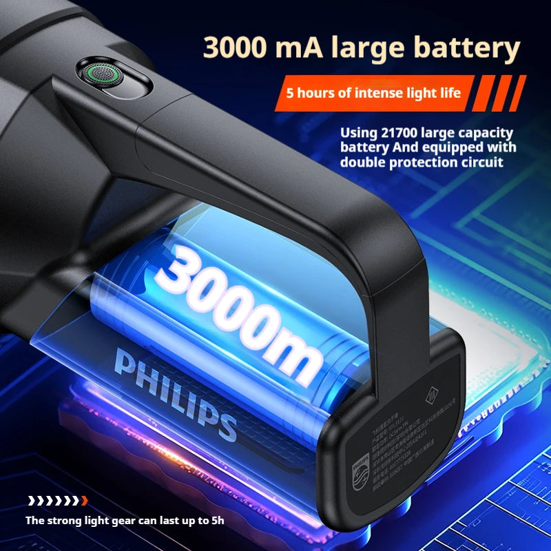 Philips new SFL3121 flashlight strong searchlight with side light can be used for a variety of lighting