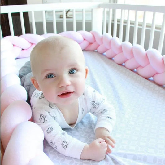 3 Shares Toddler Baby Bed Bumpers In The Crib Newborn 1M/2M/3M/4M Baby Crib Protector Bed Braid Knot Cushion for Infant Kids