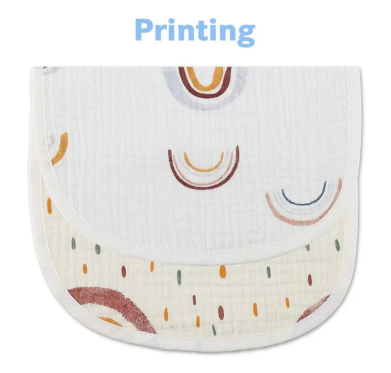 2pcs/set Waterproof Baby Bibs Cotton Infant Feeding Bib Newborn Burp Cloths Bandana for Kids Boys Girls Soft Saliva Towel