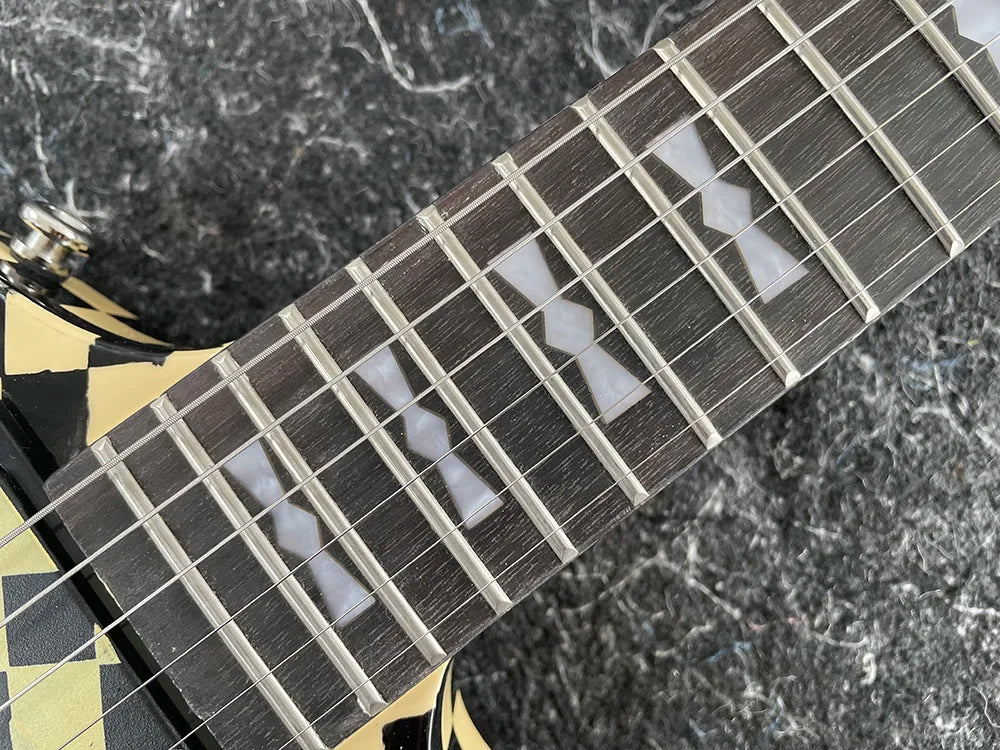 Electric Guitar Black and White Chessboard Goose，Explorer，mahogany body,Rosewood Fingerboard,High Quality,free shipping