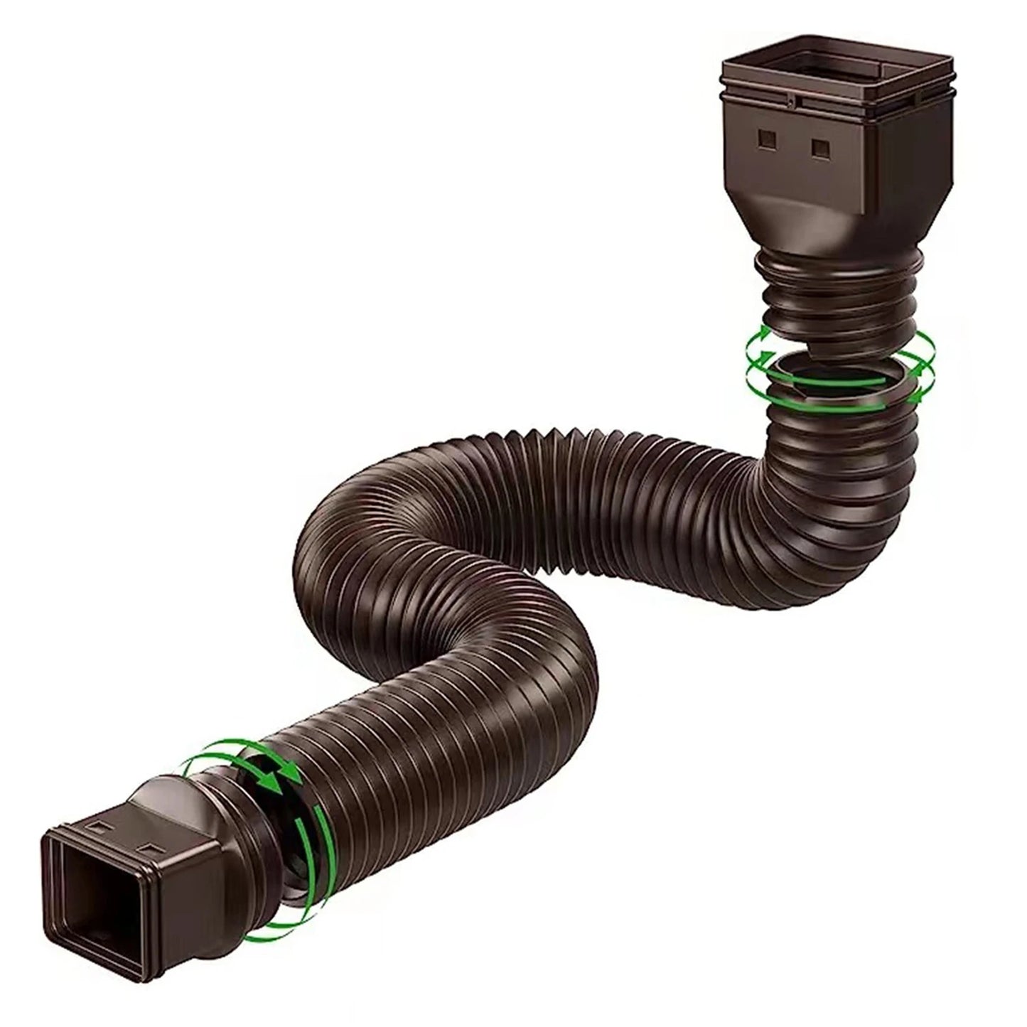 Rain Gutter Downspout Extensions Flexible Drain Downspout Extender Connector with 3x4in and 2x3in Connectors Screws for Included