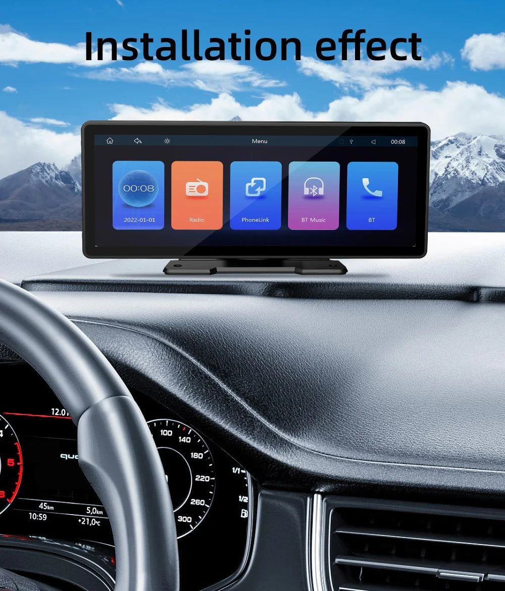 Universal 10.26” Screen Car Radio Multimedia WIFI Video Player Wireless Carplay Screen for Apple Or Android