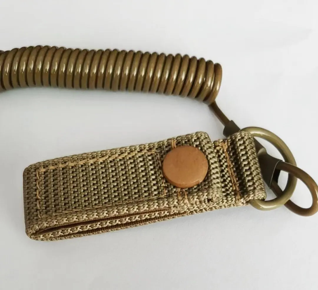 Elastic Lanyard Rope Tactical Anti-lost Military Spring Safety Strap Gun Rope For Key Ring Chain Flashlight Hunting Accessories