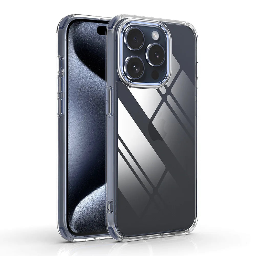 Ultra Thin High Transparent Hard PC Case For iPhone 16 15 14 13 12 11 Pro Max Slim Shockproof Bumper Phone Cover