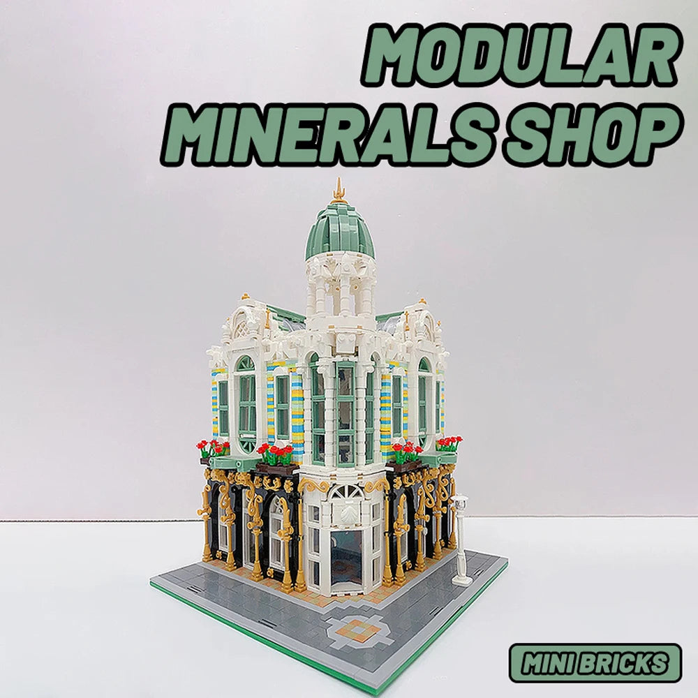 [Mini Bricks] Street View Model Building Blocks Square Post Office Corner Bike Shop Hotel Coffee Park City Bricks Toys Kids Gift