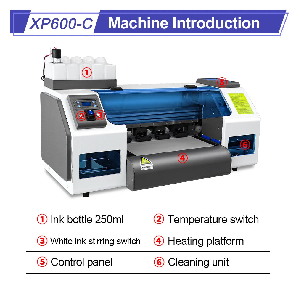 A3 XP600 DTF Impresora Directly Transfer Film Printer XP600 DTF T-shirt Printing Machine with White Ink Circulate DTF Printer A3