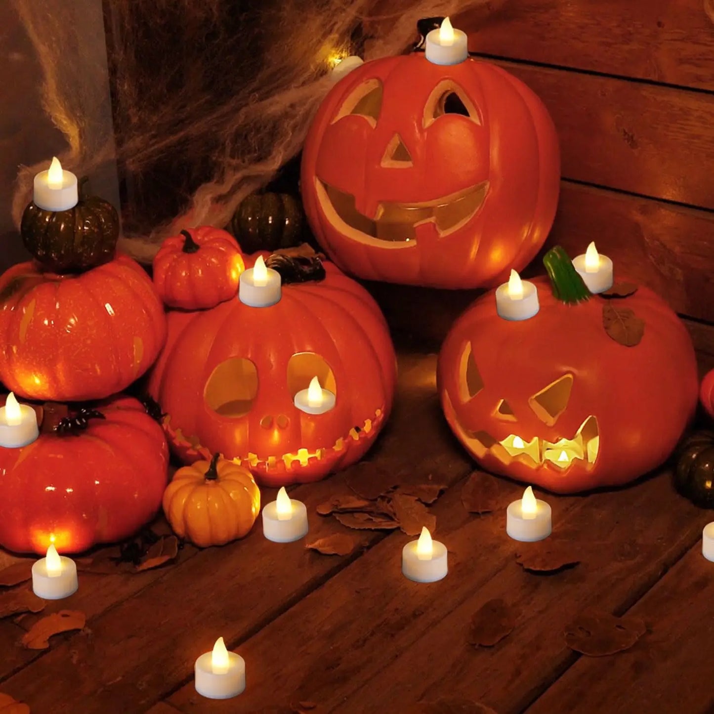 24Pcs/Set Flameless LED Candle Creative wishing Led Tea Light Warm White Flameless Candle Halloween Christmas Decor Candle Light